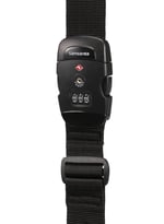 Samsonite Global Travel Accessories - Entegre 3 haneli bagaj kemeri, Siyah (Black), 190 cm, Entegre 3 haneli TSA şifreli kilit