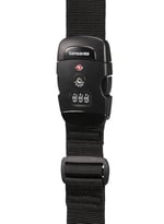 Samsonite Global Travel Accessories - Entegre 3 haneli bagaj kemeri, Siyah (Black), 190 cm, Entegre 3 haneli TSA şifreli kilit