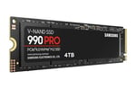 Samsung 990 PRO NVMe M.2 SSD, 4 TB, PCIe 4.0, 7.450 MB/s okuma, 6.900 MB/s yazma, dahili SSD, oyun ve video düzenleme için, MZ-V9P4T0BW