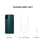 Samsung Galaxy A07 LTE, Android Akıllı Telefon, 4GB RAM, 128GB Hafıza, Yeşil, Büyük Ekran, 6 nm işlemcisiyle (Samsung Türkiye Garantili)