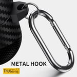Samsung Galaxy Buds 3 FE/Buds 3 Pro/Buds 3 Kılıf Kapak Kafatası Kilitli ve Anahtarlıklı Erkekler için, Komik Karbon Fiber Darbeye Dayanıklı Sert Kabuk İskelet Kapak Galaxy Buds 3 Pro için