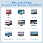 Samsung Monitör için 14V Güç Kaynağı, 14V 3A 2.5A 2.14A 1.78A 42W AC DC Adaptör Samsung 15