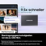 Samsung MU-PC1T0T/WW T7 1TB USB 3.2 Gen 2 Harici Katı Hal Sürücüsü, Gri