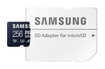Samsung PRO Ultimate microSD kart + SD adaptörü, 256 GB, akıllı telefonlar, drone ve aksiyon kamerası, UHS-I U3, 200 MB/s okuma, 130 MB/s yazma, MB-MY256SA/WW