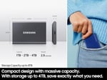 SAMSUNG T7 2TB, Taşınabilir SSD, Gri, 1050MB/s'ye kadar, USB 3.2 Gen2, Oyun, Öğrenciler ve Profesyoneller, Harici Katı Hal Sürücüsü (MU-PC2T0T/AM), Gri [Kanada Sürümü]