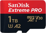 SanDisk 1 TB Extreme PRO microSDXC kart + SD adaptör + RescuePRO Deluxe, 200 MB/s'ye kadar, A2 Uygulama Performansı, UHS-I, Sınıf 10, U3, V30 ile