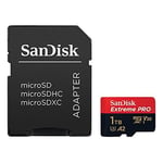 SanDisk 1 TB Extreme PRO microSDXC kart + SD adaptör + RescuePRO Deluxe, 200 MB/s'ye kadar, A2 Uygulama Performansı, UHS-I, Sınıf 10, U3, V30 ile
