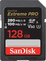 SanDisk 128GB Extreme PRO SDXC UHS-II Hafıza Kartı - C10, U3, V60, 6K, 4K UHD, SD Kart - SDSDXEP-128G-GN4IN