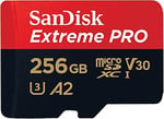 SanDisk 256 GB Extreme PRO microSDXC kartı + SD adaptörü + RescuePRO Deluxe, 200 MB/sn'ye kadar, A2 App Performance, UHS-I, Class 10, U3, V30