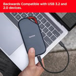 SanDisk 2TB Extreme PRO Portable SSD with USB4, Up to 3800 MB/s Read and 3700MB/s Write, USB-C, USB 3.2, Backwards Compatible, IP65 Water and Dust Resistance - SDSSDE82-2T00-G25