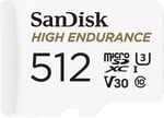SanDisk Çizgi Kamera ve Ev İzleme Sistemleri için Adaptörlü 512GB Yüksek Dayanıklılık Video microSDXC Kartı - C10, U3, V30, 4K UHD, Micro SD Kart - SDSQQNR-512G-GN6IA