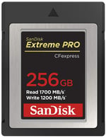 SanDisk Extreme Pro CFexpress hafıza kartı Tip B 256 GB (1.700 MB/s okuma, 1.200 MB/s yazma, RescuePRO Deluxe, sorunsuz RAW videolar, 4K, XQD uyumluluğu)