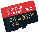SanDisk Extreme PRO microSDXC UHS-I hafıza kartı 64 GB + adaptör ve Rescue Pro Deluxe (akıllı telefonlar, aksiyon kameraları veya dronlar için, A2, C10, V30, U3, 170 MB/s iletim)