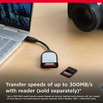SanDisk Extreme PRO SDHC UHS-II Hafıza Kartı V90 256 GB (300 MB/s, 8K, 4K ve Full-HD Video Kaydı, RescuePRO Deluxe, Darbeye Dayanık - Seçenekler: 250MB/s'ye kadar, UHS-I V30, UHS-II V60, UHS-II V90...