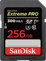 SanDisk Extreme PRO SDHC UHS-II Hafıza Kartı V90 256 GB (300 MB/s, 8K, 4K ve Full-HD Video Kaydı, RescuePRO Deluxe, Darbeye Dayanık - Seçenekler: 250MB/s'ye kadar, UHS-I V30, UHS-II V60, UHS-II V90...