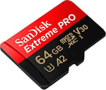 SanDisk Extreme Pro SDSQXCU-064G-GN6MA Class 10 UHS-I U3 A2 V30 64 GB Micro SD Kart
