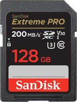 SanDisk Extreme PRO SDXC UHS-I Hafıza Kartı, 128 GB, 200 MB/sn Aktarım Hızı, U3: UHS Speed Sınıf, V30: Speed Sınıf, 4K UHD Videolar, QuickFlow Teknolojisi, Isıya Dayanıklı - Seçenekler: 128GB, 512 GB