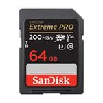 SanDisk Extreme PRO SDXC UHS-I hafıza kartı 64 GB (V30, aktarım hızı 200 MB/sn, U3, 4K UHD videolar, SanDisk QuickFlow teknolojisi, ısıya dayanıklı)