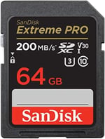 SanDisk Extreme PRO SDXC UHS-I hafıza kartı 64 GB (V30, aktarım hızı 200 MB/sn, U3, 4K UHD videolar, SanDisk QuickFlow teknolojisi, ısıya dayanıklı)