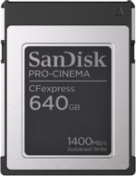 SanDisk PRO-CINEMA CFexpress Tip B hafıza kartı 640 GB (CFexpress teknolojisine sahip sinema kameralarının kullanımı için, 8K çekim, 1.700 MB/sn'ye kadar okuma, 1 metreye kadar düşme direnci