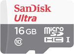 SanDisk Ultra 16 GB microSDHC Hafıza Kartı, 80MB/sn UHS-I Class 10 - SDSQUNS-016G-GN3MN