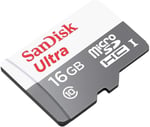 SanDisk Ultra 16 GB microSDHC Hafıza Kartı, 80MB/sn UHS-I Class 10 - SDSQUNS-016G-GN3MN