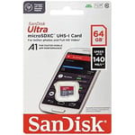 SanDisk Ultra 64GB 140MB/s microSDXC UHS-I Hafıza Kartı DSQUAB-064G-GN6MN