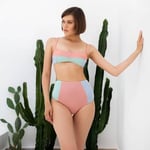 Santa Bikini Yüksek Bel Simli Kumaş