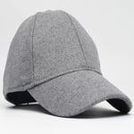Şapkadan Unisex Gri Kaşe Kumaş Kışlık Kep Şapka
