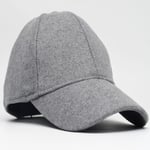 Şapkadan Unisex Gri Kaşe Kumaş Kışlık Kep Şapka