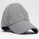 Şapkadan Unisex Gri Kaşe Kumaş Kışlık Kep Şapka