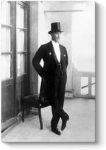 Şapkalı ve Papyonlu Atatürk Tablosu 50 x 75