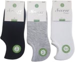 SARA DONNA Sara Donna 12 Çift Gri Renk Dikişsiz Bambu Sneaker Görünmez Çorap Gri 36-40