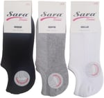 SARA DONNA Sara Donna 6 Çift Gri Renk Dikişsiz Sneaker Görünmez Çorap Gri 36-40