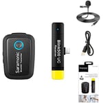 Saramonic BLINK500B5 Blink 500 B5 USB Type-C Cihazları için Kablosuz Yaka Mikrofonu Sistemi, Siyah