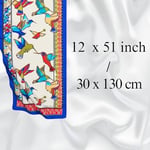 Sarı Yeşil Desenli İpeksi Fular