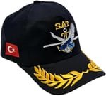 SAT ŞAPKA SİYAH DEFNE DALI İŞLEMELİ