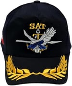 SAT ŞAPKA SİYAH DEFNE DALI İŞLEMELİ