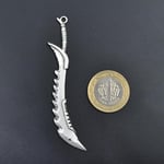 Savaşçı Kılıç Erkek Kadın Kolye Antik Gümüş Kaplama - 60 cm Düz Zincir