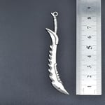 Savaşçı Kılıç Erkek Kadın Kolye Antik Gümüş Kaplama - 60 cm Düz Zincir