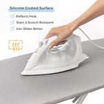 SAVUK Ütü Masası Örtüsü ve Pedi Standart Boyut Silikon Kaplamalı 4 Katlı 38 x 137 cm Ekstra Ağır Hizmet Kalın Dolgu, Isı Yansıtıcı, Yapışmaz Kavurma ve Leke Dayanıklı