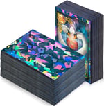 Sayglossy 200 adet holografik kart kollu mat siyah kart koruyucu kollu ticaret kartları oyun kartları fotoğraf kartları spor kartları