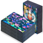 Sayglossy 200 adet holografik kart kollu mat siyah kart koruyucu kollu ticaret kartları oyun kartları fotoğraf kartları spor kartları