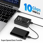 SB Hub 3.2 10 Gbps, 4 Bağlantı Noktalı USB C 3.1/3.2 Gen 2 HUB Çoklu USB Ayırıcı, 4×10 Gbps Veri Aktarımı, Bireysel Anahtar, Dizüstü Bilgisayar, PC, Klavye, Xbox, PS5 ve Daha Fazlası ile USB Çoklu