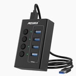 SB Hub 3.2 10 Gbps, 4 Bağlantı Noktalı USB C 3.1/3.2 Gen 2 HUB Çoklu USB Ayırıcı, 4×10 Gbps Veri Aktarımı, Bireysel Anahtar, Dizüstü Bilgisayar, PC, Klavye, Xbox, PS5 ve Daha Fazlası ile USB Çoklu