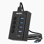 SB Hub 3.2 10 Gbps, 4 Bağlantı Noktalı USB C 3.1/3.2 Gen 2 HUB Çoklu USB Ayırıcı, 4×10 Gbps Veri Aktarımı, Bireysel Anahtar, Dizüstü Bilgisayar, PC, Klavye, Xbox, PS5 ve Daha Fazlası ile USB Çoklu