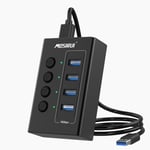 SB Hub 3.2 10 Gbps, 4 Bağlantı Noktalı USB C 3.1/3.2 Gen 2 HUB Çoklu USB Ayırıcı, 4×10 Gbps Veri Aktarımı, Bireysel Anahtar, Dizüstü Bilgisayar, PC, Klavye, Xbox, PS5 ve Daha Fazlası ile USB Çoklu