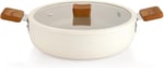 Schafer Ceramoni Seramik Basık Tencere 26 Cm-Krem