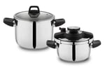 Schafer Compact 4 Parça Düdüklü Tencere Seti 4+6,5 L-Siyah
