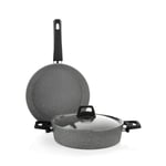 Schafer Eternal 2 li Set Basık Tencere 26Cm+Tava 26Cm-Gri